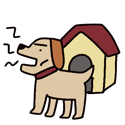 家の前の痩せ犬
