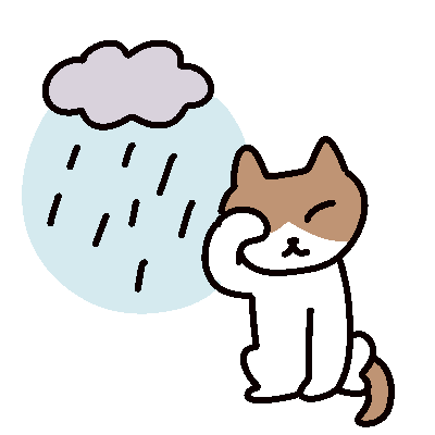 猫が顔を洗うと雨