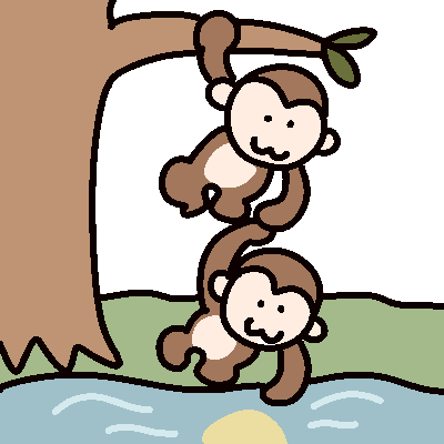 猿猴が月を取る