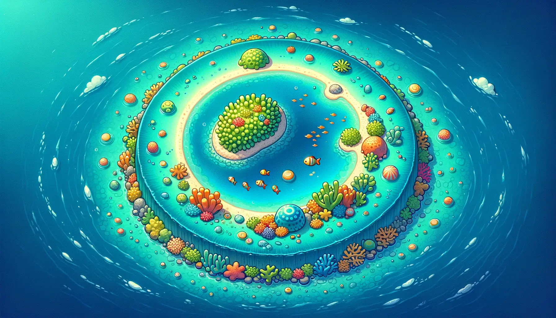 環礁（かんしょう）をイメージしたイラスト