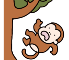 木から落ちた猿
