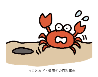 慌てる蟹は穴へ入れぬ