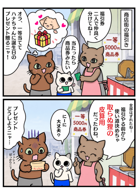 取らぬ狸の皮算用のマンガ